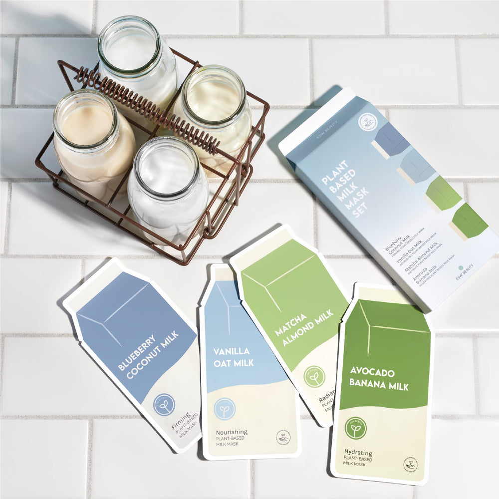 ESW Beauty Milk Face Mask application-on-face demonstrates easy, even coverage.