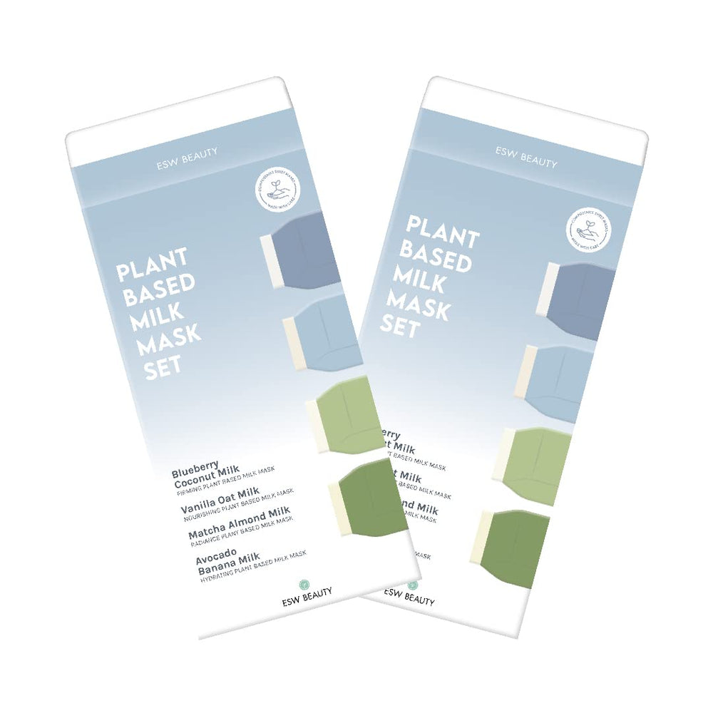 ESW Beauty Milk Face Mask sachet demonstrates convenient, plant-based hydration for on-the-go use.