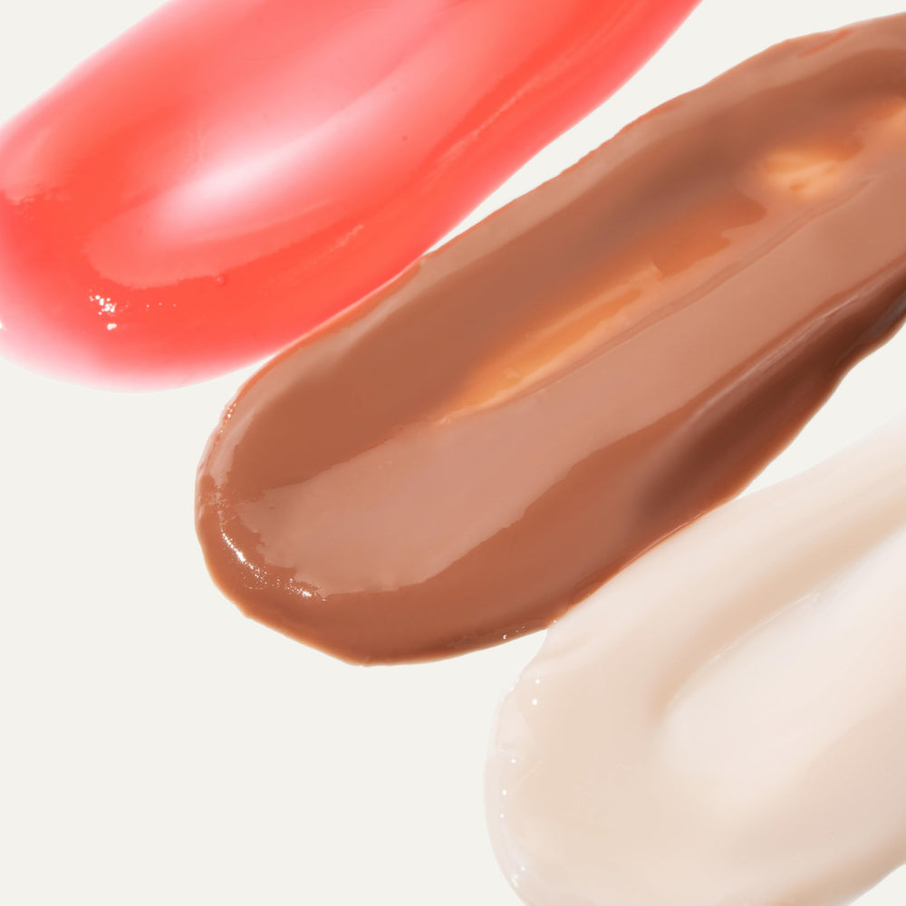 Close-up of ESW Beauty Smoothie Lip Treatment packaging showing vibrant options