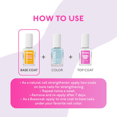 Nails shown before and after Eternal Garlic Base Coat treatment.