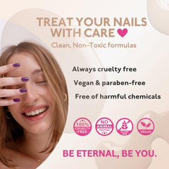 Eternal Glitter Nail Polish Set Cheers US-made label signals premium, cruelty-free, vegan polish