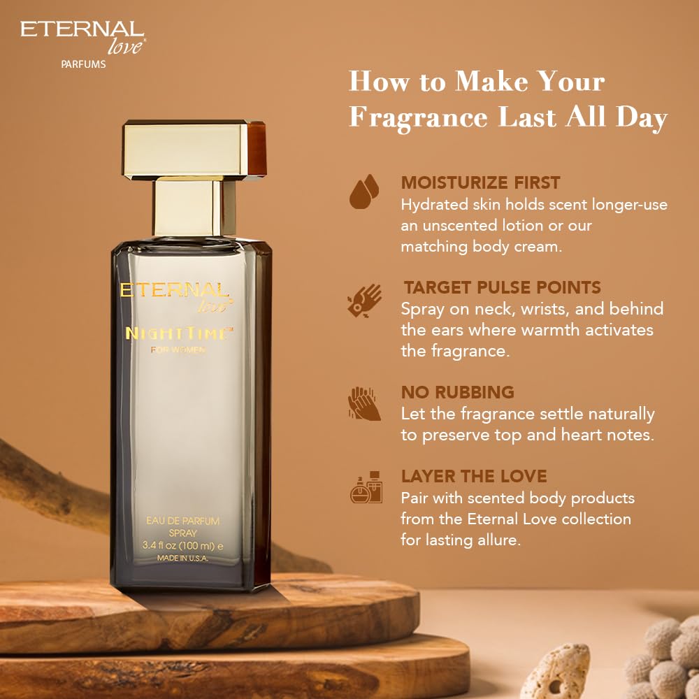 Eternal Love Nighttime application on wrist for lasting scent