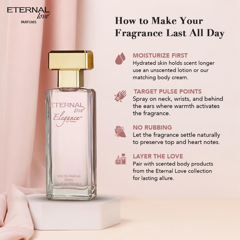 Eternal Love summer fragrance portrait, ideal for warm-weather occasions and confident wear.