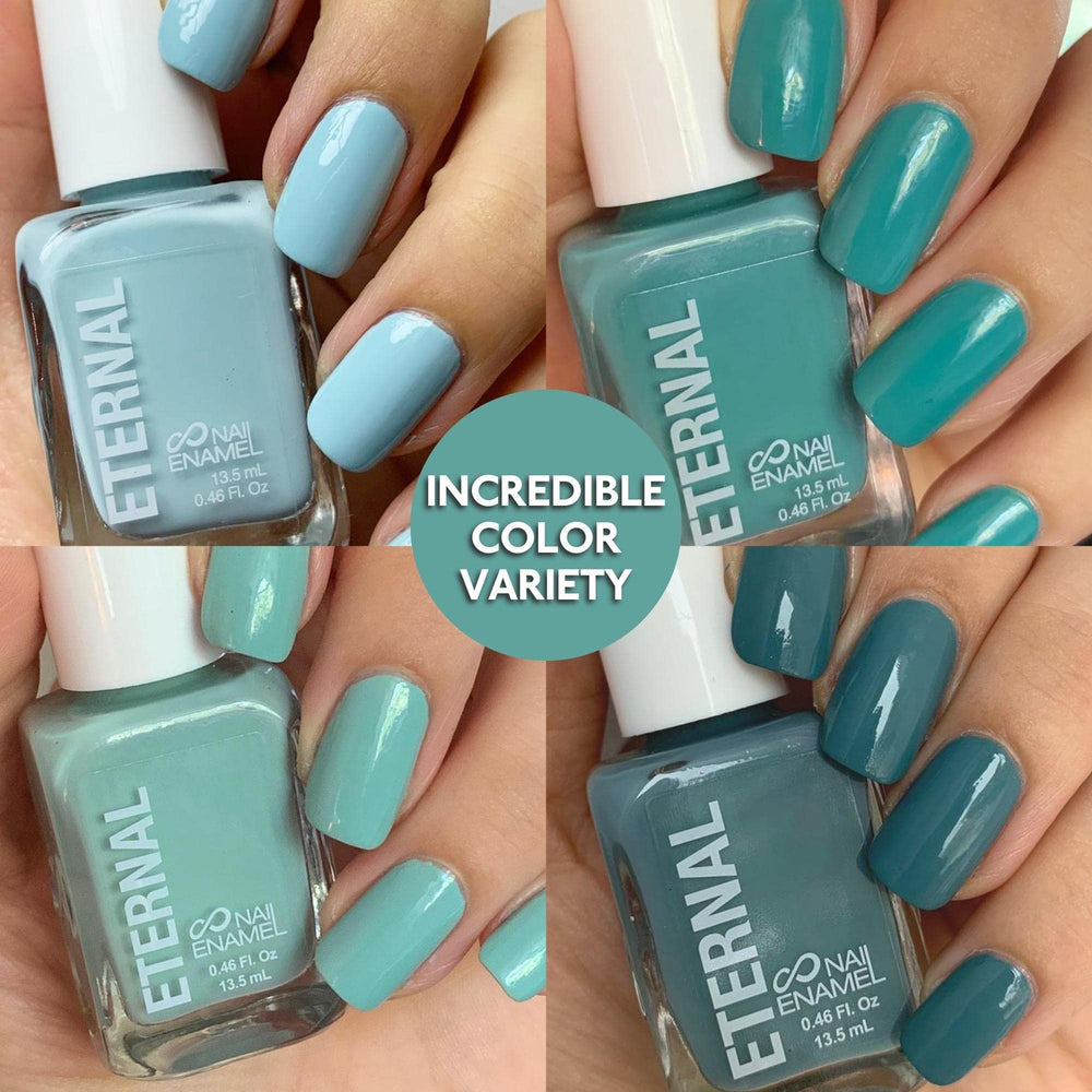 Eternal Mindfulness Nail Polish Palette with soft blue shades for versatile styling
