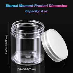 Eternal Moment wide-mouth jars store lotions and creams securely with airtight lids.