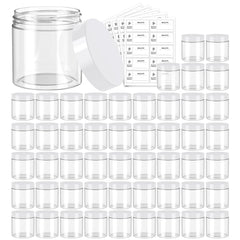 Eternal Moment 50-pack 4oz jars with white lids for versatile cosmetic storage.
