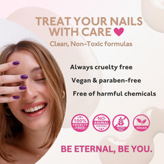 Eternal Nail Polish 5-piece tie-dye collection close-up showing cohesive palette and shine.