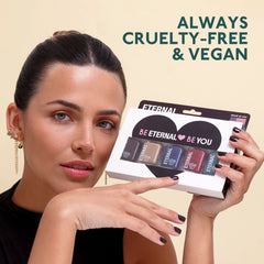 Eternal red shade nail polish set for statement manicures.