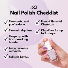 Vegan cruelty-free packaging and safety credentials for Eternal pastel polish.
