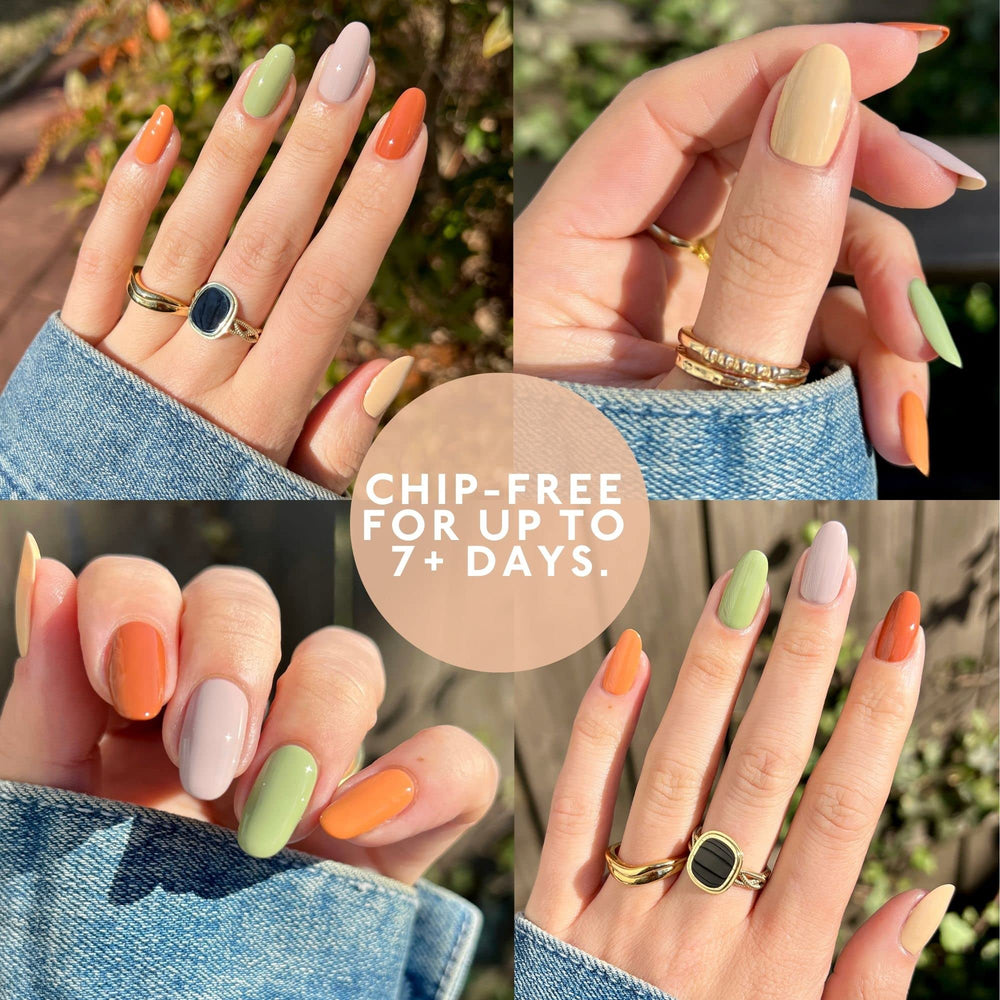 Eternal Safari green nail polish adds a versatile, fresh touch.