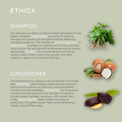 Ethica Beauty Shampoo and Conditioner set on vanity with luxury packaging