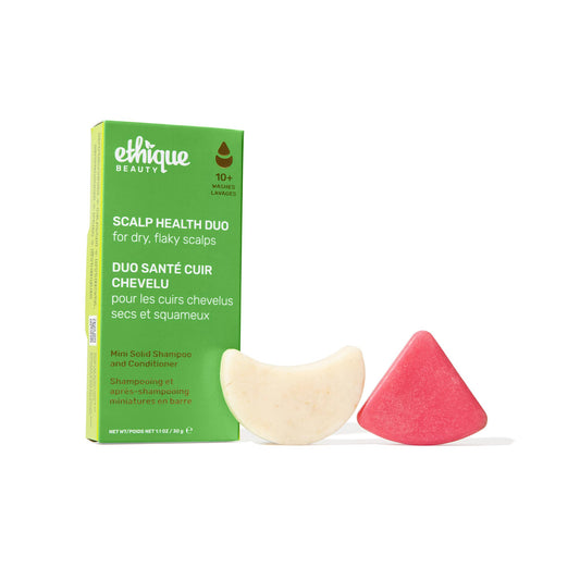 Ethique beauty mini sampler set with shampoo and conditioner bars for travel-friendly care