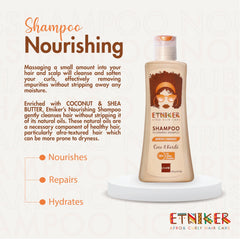 ETNIKER Nourishing Shampoo shine and frizz control after use.