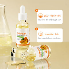 Etuanxi turmeric serum bottle highlights lightweight hydration and glow enhancement.