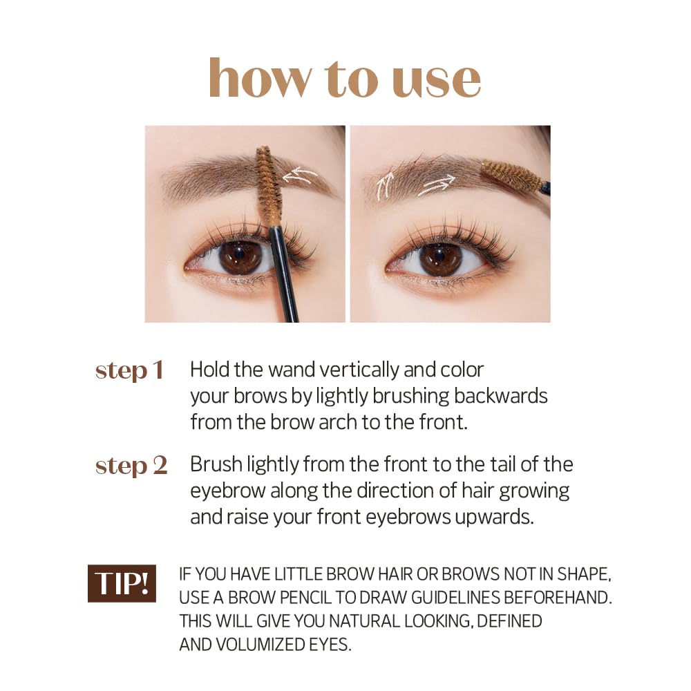 ETUDE Color My Brows glossy finish adds subtle shine