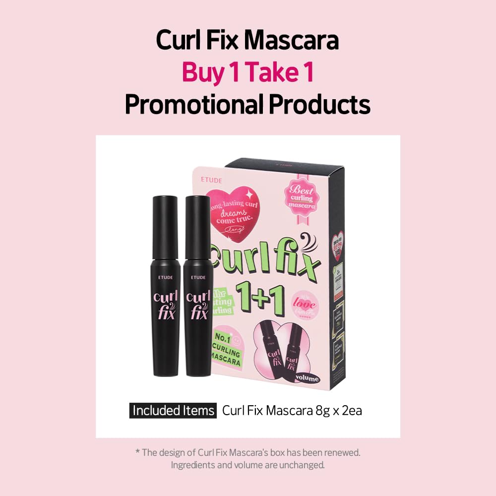 ETUDE Curl Fix Mascara Brush Closeup with square-edge wand for precise curling