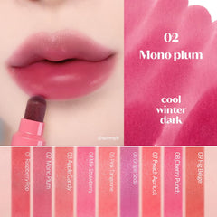 ETUDE Dear Darling Marker Tint 2 Plum swatch reveals glossy hydrated finish