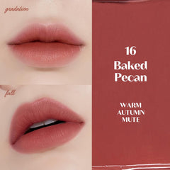 ETUDE Fixing Tint lip application close-up highlights smooth, even coverage.