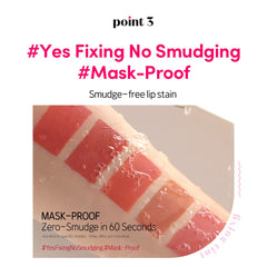 ETUDE Fixing Tint transfer-proof color on lips and cups.