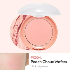 ETUDE Lovely Cookie Blusher swatch on skin showing natural peach tone
