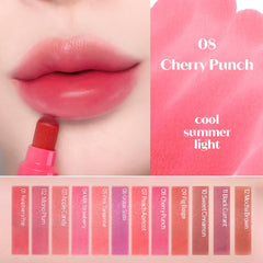ETUDE marker tint Cherry Punch provides a hydrating texture for a radiant look.