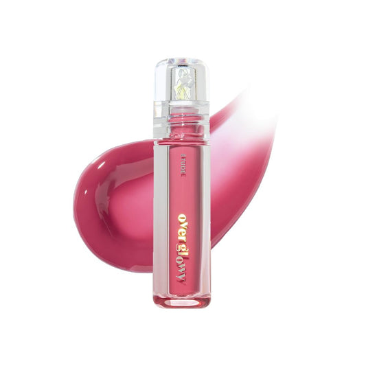 ETUDE Over Glowy Lip Gloss Tarō Berry close-up with rich color and glossy shine