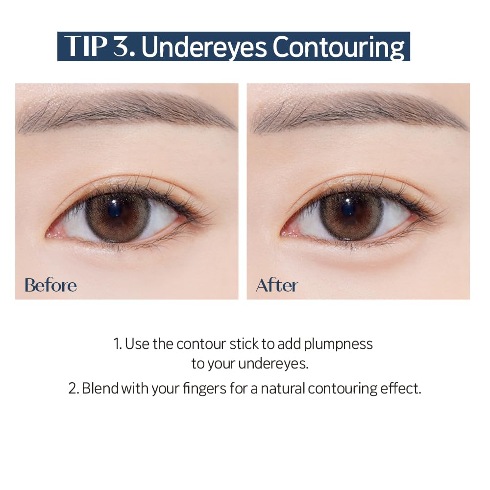 ETUDE Reborn Maker Contour Stick defines the nose with subtle, soft shading.