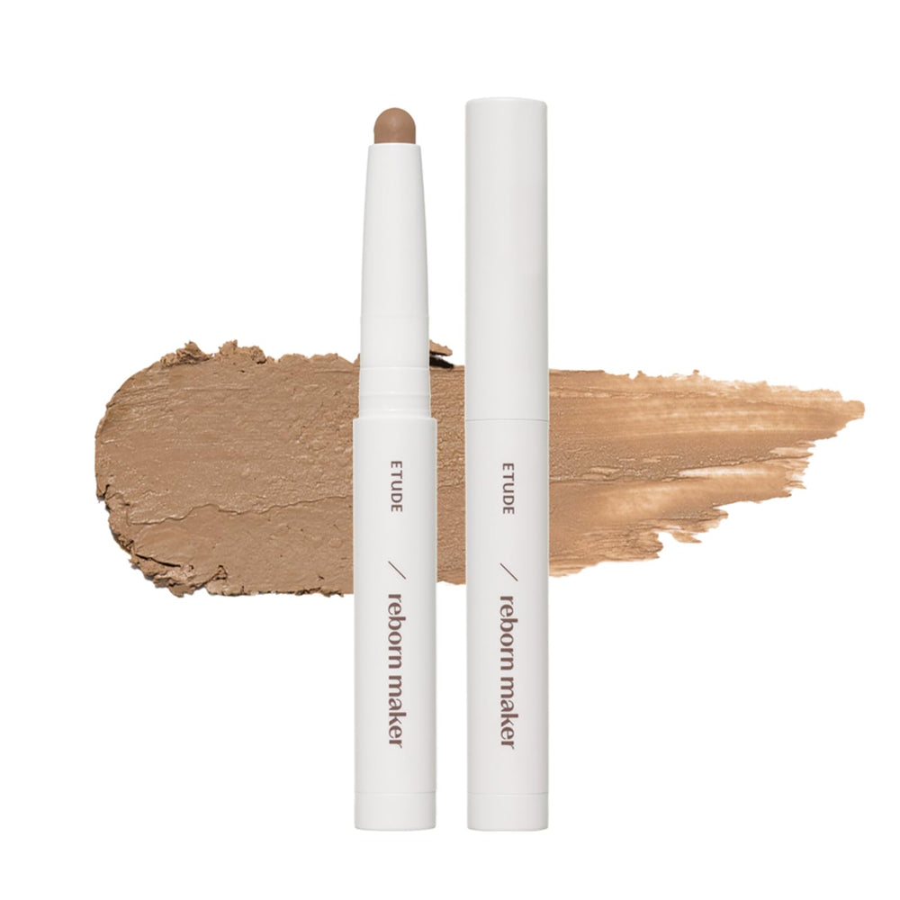 ETUDE Reborn Maker Contour Stick warm shading swatch for natural definition on the cheekbones.