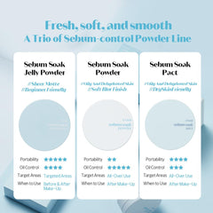 ETUDE SebumSoak enables quick touch-ups to keep a shine-free look.