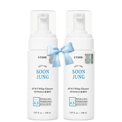 ETUDE SoonJung pH 6.5 whip cleanser bottle shows gentle, skin-friendly cleansing