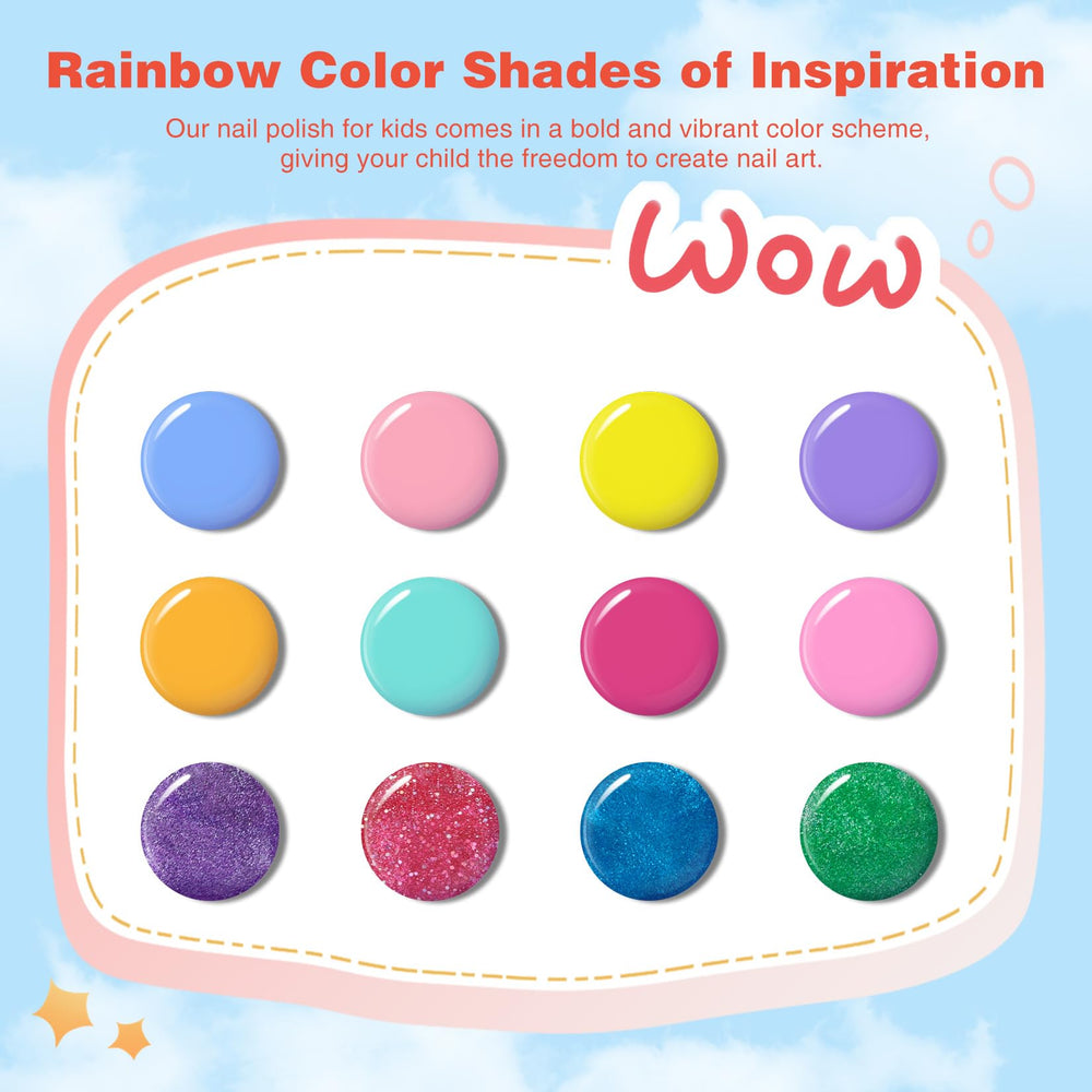 ETYJO Nail Polish set with vibrant colors for kid-friendly nail art.