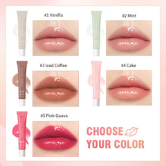 Eudivine lip butter iced coffee gloss creates warm, inviting lips with subtle tint.