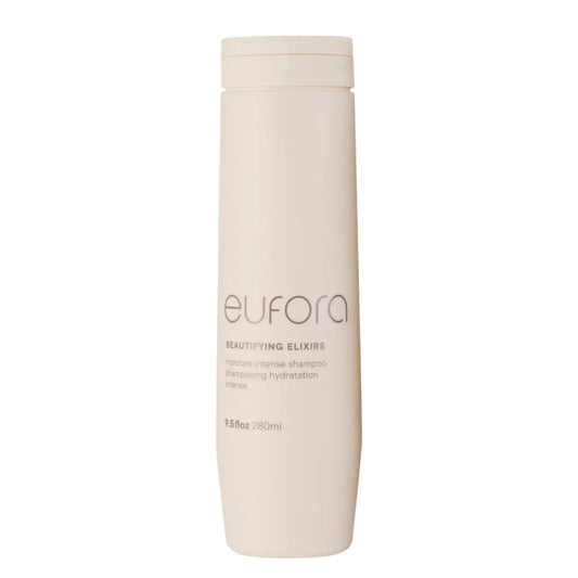 Eufora Beautifying Elixirs Moisture Intense Shampoo bottle for deep hydration and softness