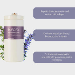 Eufora Bodifying Conditioner label detail shows nourishing formula for damaged hair