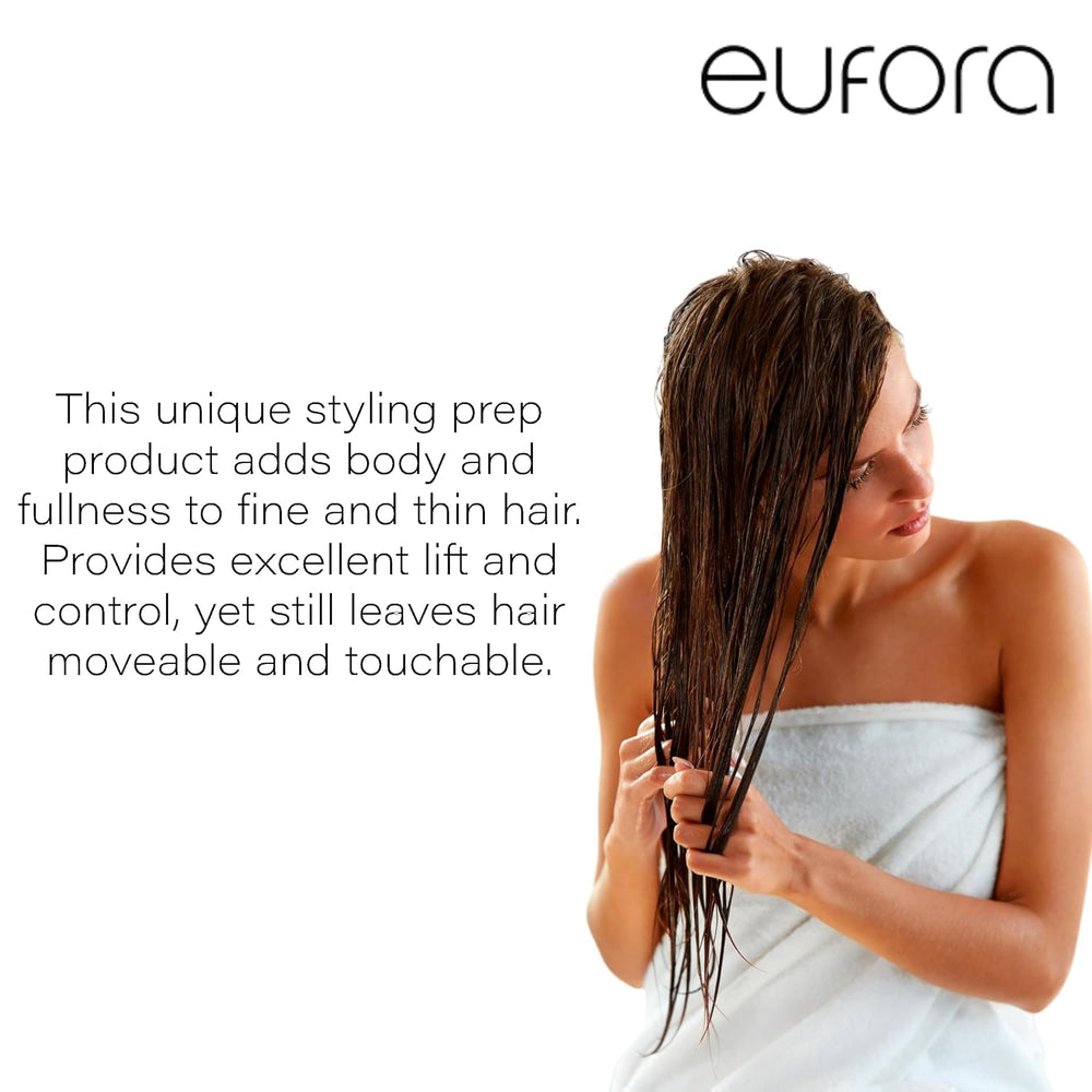 Eufora Volume Fusion moveable hold keeps hair flexible after application.