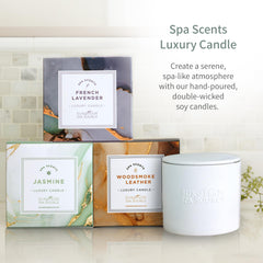 European Spa Source Luxury Body Wash closeup of ingredients jar illustrating nourishing oils.