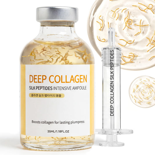 Eustofeyce Deep Collagen Serum bottle suggests hydration and lifting potential