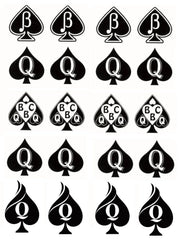 EUYF Queen of Spades tattoos on skin closeup showing design details