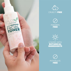 Eva Naturals toner clarifies pores for smoother appearance.