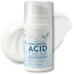 Eva Naturals Hyaluronic Acid Face Cream bottle front for daily hydration