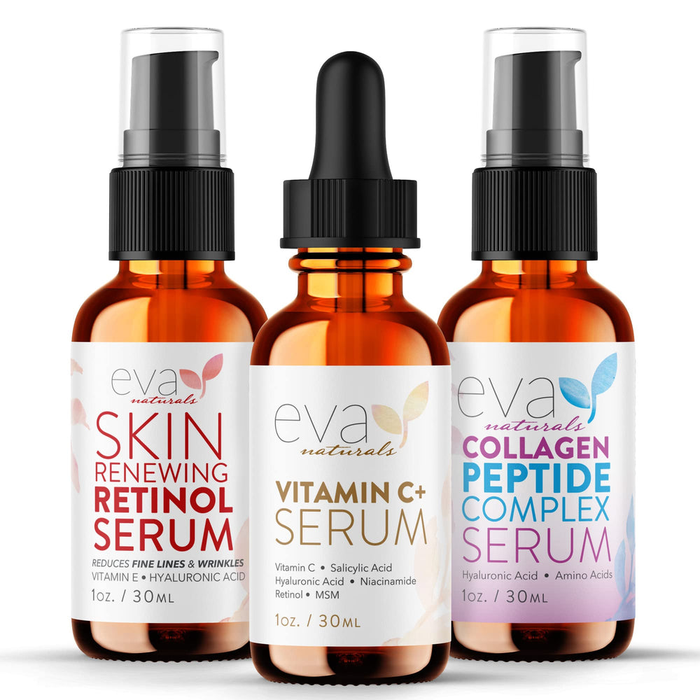 Eva Naturals Vitamin C serum bottle for brighter, more even skin.