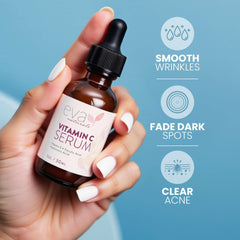 Dropper application of Eva Naturals Serum for quick absorption