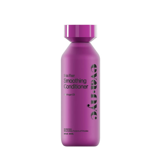 Eva NYC Anti-Frizz Conditioner bottle with argan oil for smooth, frizz-free hair.