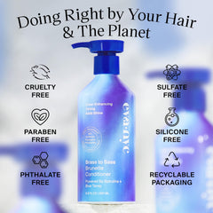 Eva NYC Brass to Sass Brunette Shampoo on the sink highlights vegan formula and cleansing.