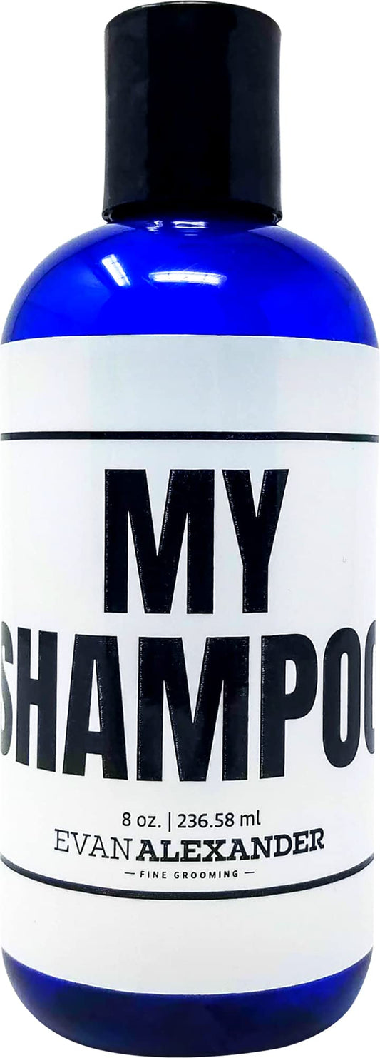 Evan Alexander MY Shampoo bottle with rich lather for a refreshing cleanse
