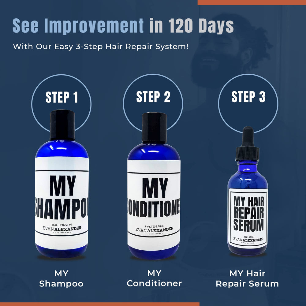 Evan Alexander Hair Serum bottle with clean, minimal design and non-greasy finish.