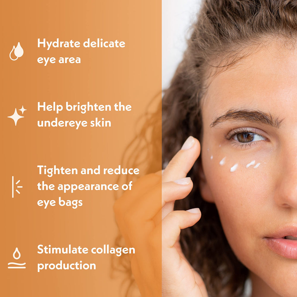 Eve Hansen under-eye cream texture shown during gentle hydration application