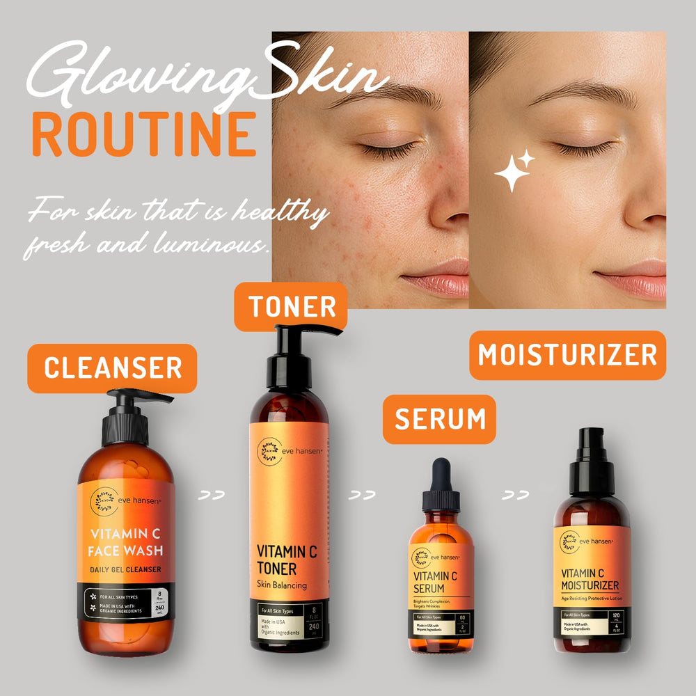 Eve Hansen Vitamin C Cleanser routine shot illustrating daily facial care benefits