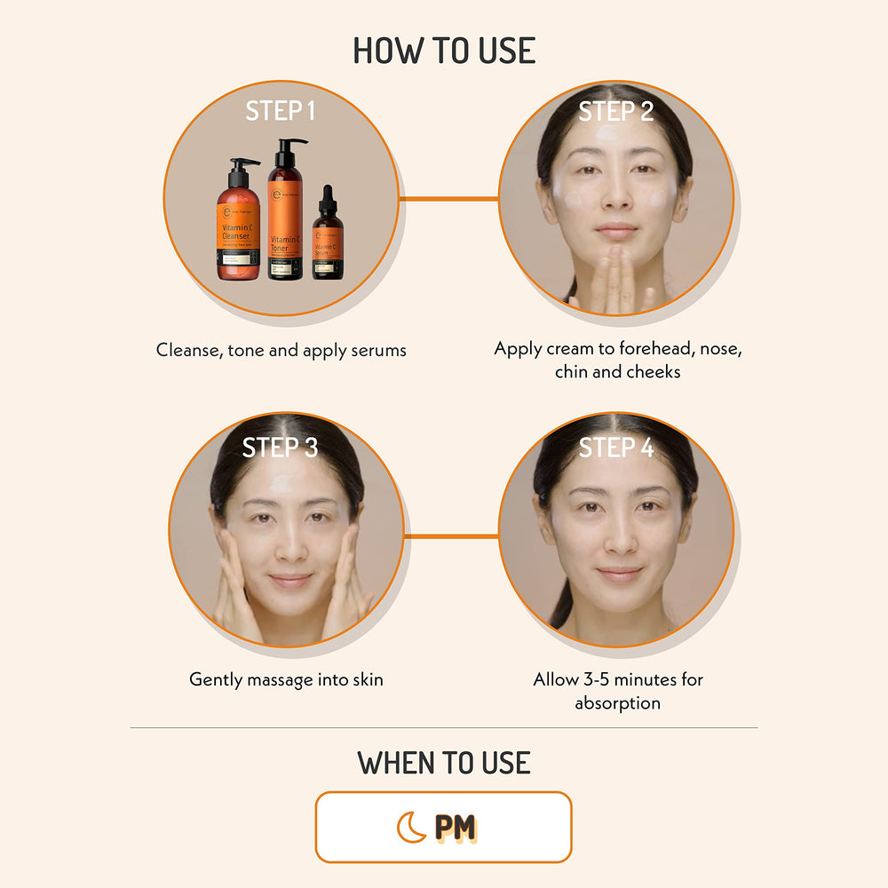 Eve Hansen Vitamin C Night Cream neck application shows even coverage on the neck area.