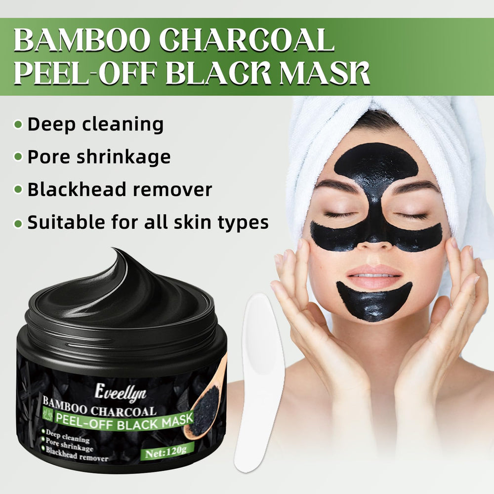 Eveellyn Bamboo Charcoal Mask close-up showing pore purification